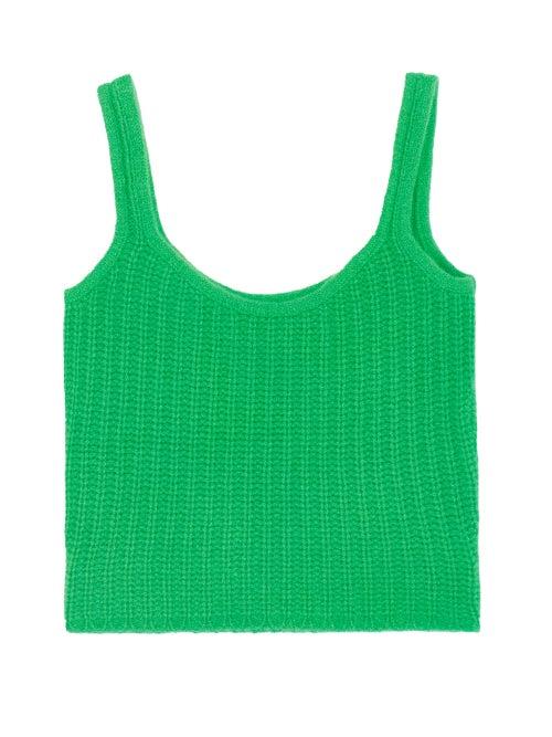 The Elder Statesman - Ribbed Cashmere Cropped Camisole - Womens - Pink