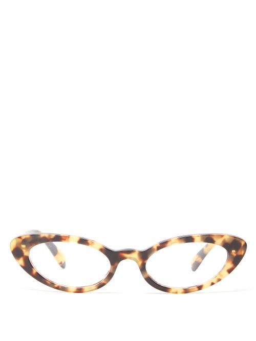 Matchesfashion.com Miu Miu - Tortoiseshell Effect Cat Eye Glasses - Womens - Tortoiseshell