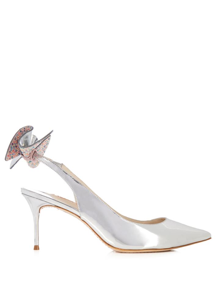 Sophia Webster Edie Embellished-bow Slingback Leather Heels