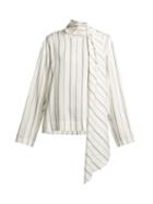 Matchesfashion.com Joseph - Cannon Striped Blouse - Womens - White Stripe
