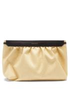 Isabel Marant - Luz Leather-trimmed Raffia Clutch - Womens - Beige Multi