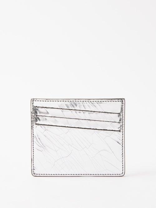 Maison Margiela - Four-stitches Metallic-leather Cardholder - Mens - Silver
