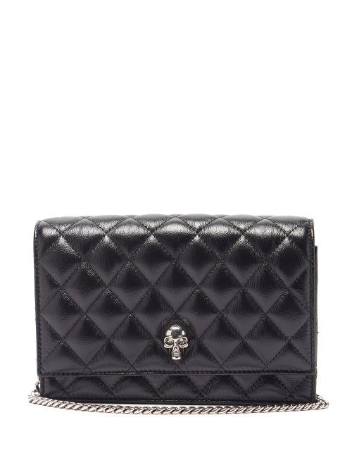 Matchesfashion.com Alexander Mcqueen - Skull Matelass-leather Cross-body Bag - Womens - Black