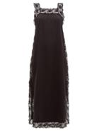 Matchesfashion.com Sir - Aries Lace-trimmed Silk Slip Dress - Womens - Black