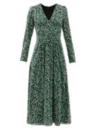 Ladies Rtw Julie De Libran - Goldie Floral-print Silk-georgette Midi Dress - Womens - Green Multi