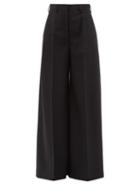 Stella Mccartney - High-rise Wool Wide-leg Trousers - Womens - Black