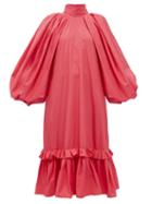 Roksanda - Agata Gathered Cotton-poplin Dress - Womens - Coral