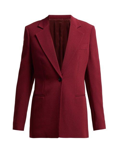 Matchesfashion.com Joseph - Laetitia Single Breasted Cady Blazer - Womens - Burgundy