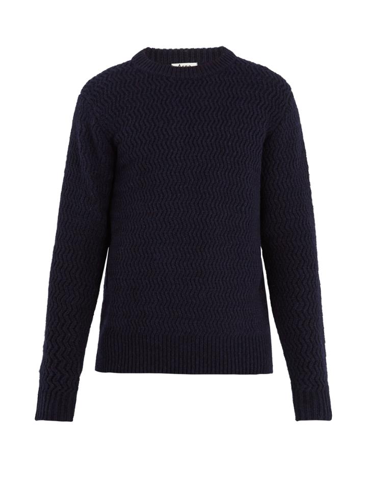 Acne Studios Nyle Chevron-knit Wool Sweater