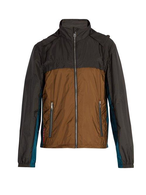 Matchesfashion.com Prada - Contrast Panel Nylon Jacket - Mens - Multi
