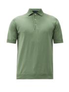 Matchesfashion.com Thom Sweeney - Spread-collar Cotton Polo Shirt - Mens - Light Green