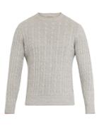 Brunello Cucinelli Crew-neck Linen-blend Cable-knit Sweater