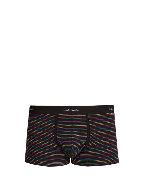 Matchesfashion.com Paul Smith - Striped Stretch Cotton Jersey Boxer Shorts - Mens - Black