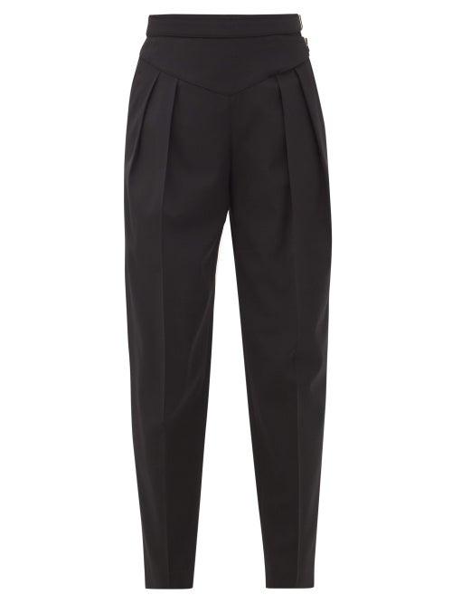 Matchesfashion.com Redvalentino - High-rise Pleated Crepe Trousers - Womens - Black