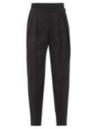 Matchesfashion.com Redvalentino - High-rise Pleated Crepe Trousers - Womens - Black