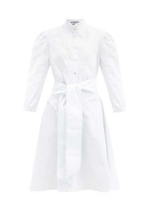 Matchesfashion.com Cheval Pampa - Yegua Cotton-blend Poplin Shirt Dress - Womens - White