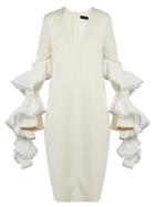 Ellery Molotov Ruffled-sleeve Crepe Dress
