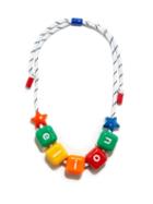 Liou - Block Beaded Rope Necklace - Mens - Multi