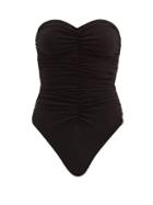 Matchesfashion.com Norma Kamali - Marissa Ruched Strapless Swimsuit - Womens - Black