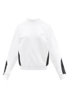 Moncler - Bi-colour Cotton-jersey Sweatshirt - Womens - White Black