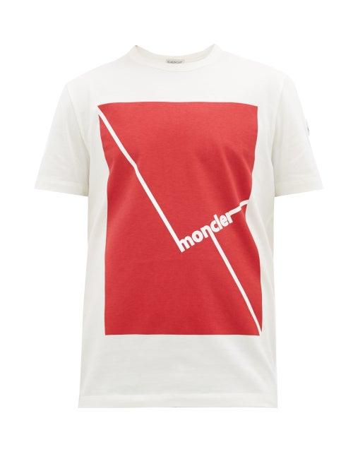Matchesfashion.com Moncler - Logo-print Cotton T-shirt - Mens - White