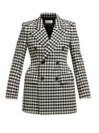 Matchesfashion.com Balenciaga - Vichy Double Breasted Checked Hourglass Jacket - Womens - Black White