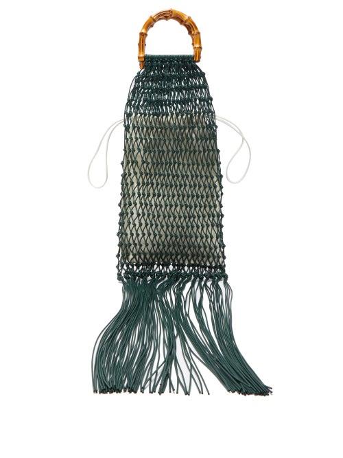 Matchesfashion.com Jil Sander - Bamboo-handle Macram String Bag - Womens - Green Multi