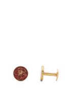 Matchesfashion.com Alice Made This - Poppy Round Patina Brass Cufflinks - Mens - Red