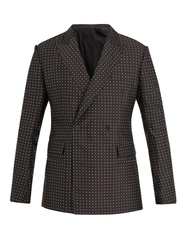 Haider Ackermann Polka-dot Double-breasted Silk-blend Blazer
