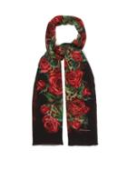 Matchesfashion.com Dolce & Gabbana - Floral Leopard Print Scarf - Womens - Red