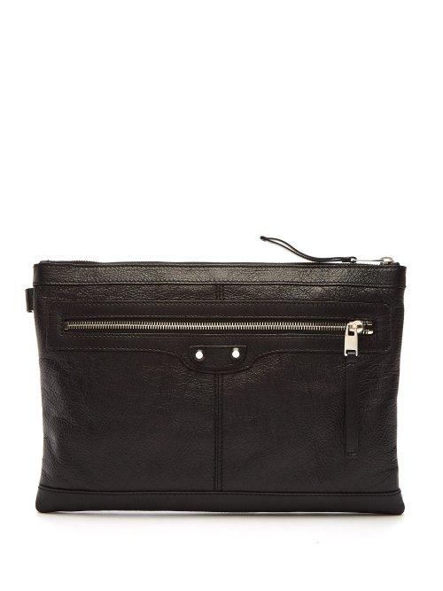 Matchesfashion.com Balenciaga - Arena M Leather Pouch - Mens - Black