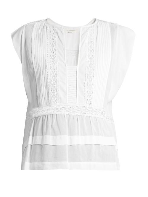 Isabel Marant Étoile Rodge Lace-insert Cotton Top