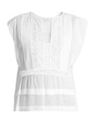 Isabel Marant Étoile Rodge Lace-insert Cotton Top