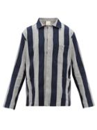 Matchesfashion.com Marrakshi Life - Striped Cotton-canvas Shirt - Mens - Grey Navy