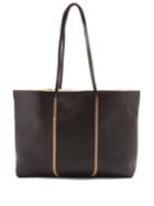 Maison Margiela Contrast-panel Drawstring Leather Tote Bag