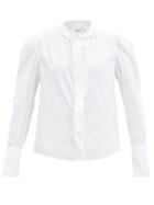 Matchesfashion.com Isabel Marant Toile - Orlana Broderie Anglaise-trimmed Cotton Blouse - Womens - White