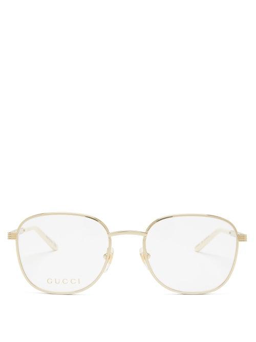 Matchesfashion.com Gucci - Square Metal Glasses - Womens - Gold