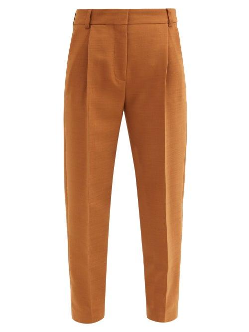 Matchesfashion.com See By Chlo - City Cropped Pleated-rise Twill Trousers - Womens - Brown