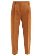 Matchesfashion.com See By Chlo - City Cropped Pleated-rise Twill Trousers - Womens - Brown
