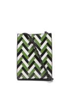 Jil Sander - Tangle Braided-strap Zigzag-leather Shoulder Bag - Womens - Green White