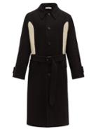 Matchesfashion.com Jw Anderson - Knit Insert Wool And Cashmere Overcoat - Mens - Black