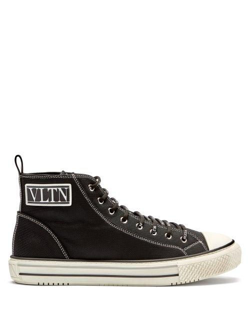 Matchesfashion.com Valentino Garavani - Giggies High-top Canvas Trainers - Mens - Black