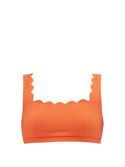 Matchesfashion.com Marysia - Palm Springs Scallop Edged Bikini Top - Womens - Orange