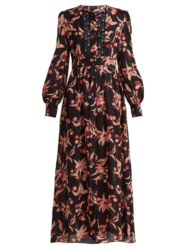 Dundas Black Silk Georgette Midi Dress