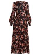 Dundas Black Silk Georgette Midi Dress