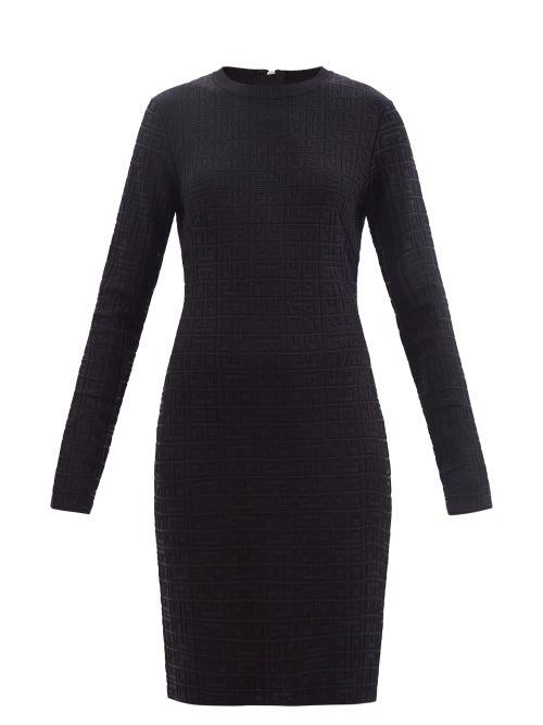 Givenchy - 4g-logo Jacquard-knit Dress - Womens - Black