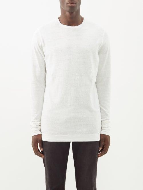 Raey - Fallen Cotton Long-sleeved T-shirt - Mens - White
