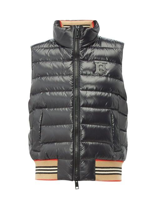 Matchesfashion.com Burberry - Tb Logo Quilted Technical Shell Gilet - Womens - Black