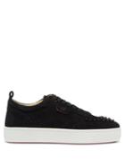 Mens Shoes Christian Louboutin - Happy Rui Spike-embellished Suede Trainers - Mens - Black