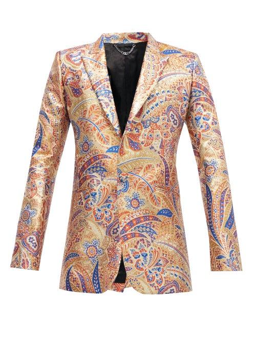 Matchesfashion.com Paco Rabanne - Single-breasted Paisely-jacquard Jacket - Mens - Multi